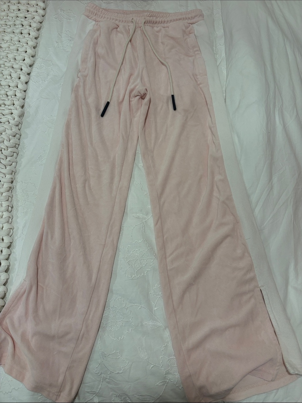 Araminta James Soft Pink Wide-Leg Track Pants/Lounge Pants
